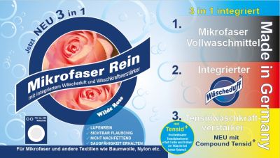 Preview: Mikrofaser Vollwaschmittel mit Wäscheduft Wilde Rose